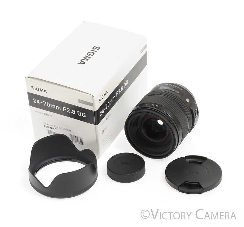 Sigma Art 24-70mm f2.8 DG OS HSM 017 AF Zoom Lens for Nikon -Clean w/ Shade-