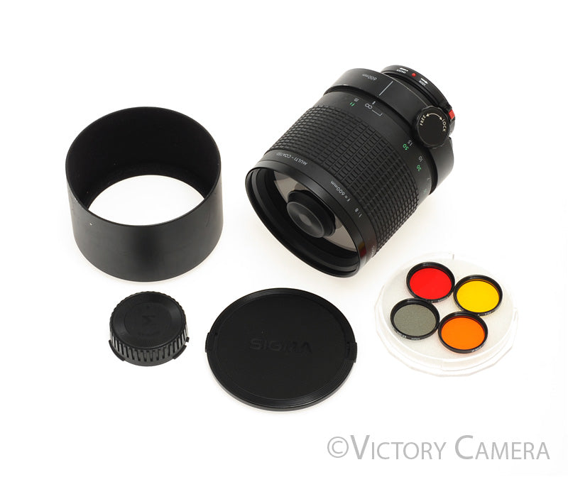 Sigma 600mm f8 Telephoto Mirror Lens w/ Filters for Canon FD