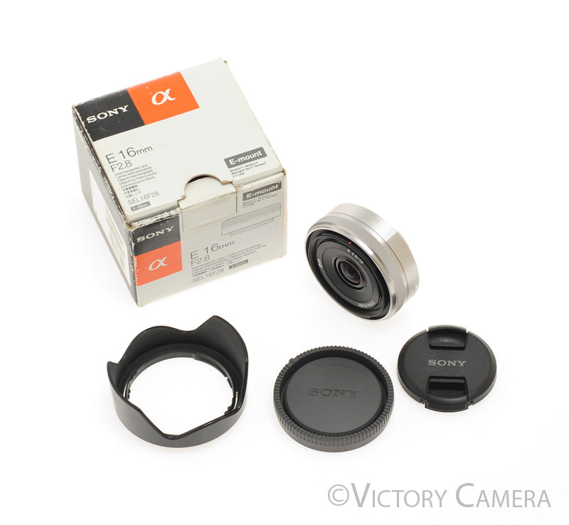Sony 16mm f2.8 SEL16F28 Wide Angle AF Pancake Prime Lens for E Mount [EXC+] - Victory Camera
