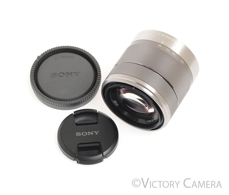 Sony SEL1855 18-55mm f3.5-5.6 OSS Chrome Zoom Lens for E Mount -Clean- - Victory Camera
