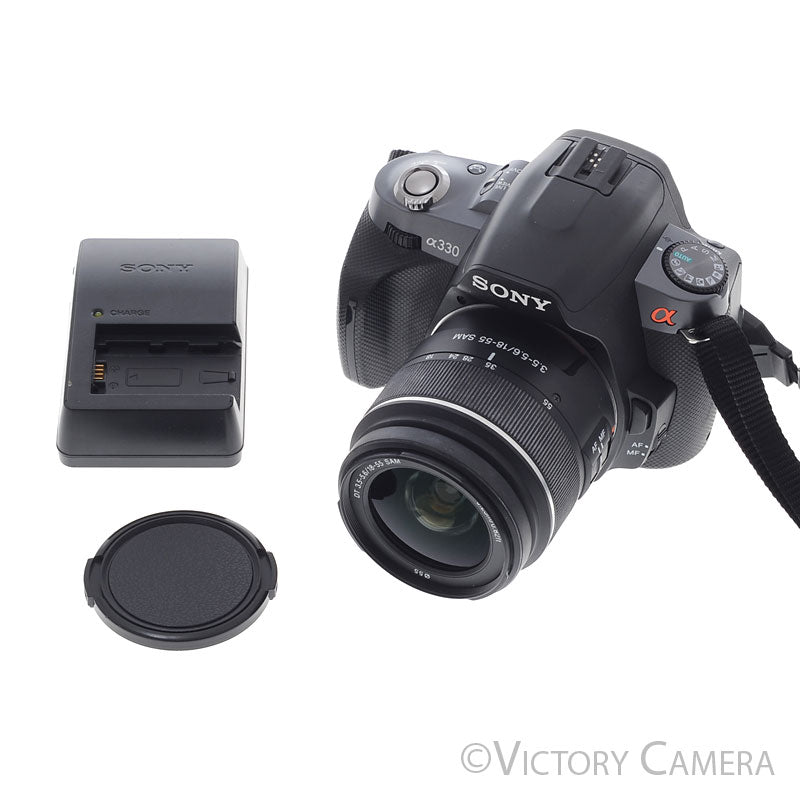 Sony Alpha A330 10MP Digital SLR Camera Body w/ 18-55mm Zoom Lens [EXC+] - Victory Camera