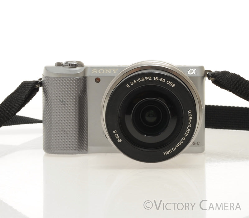 Sony a5000 20.1MP Chrome Digital Mirrorless Camera w/ 16-50mm Lens [EXC] - Victory Camera
