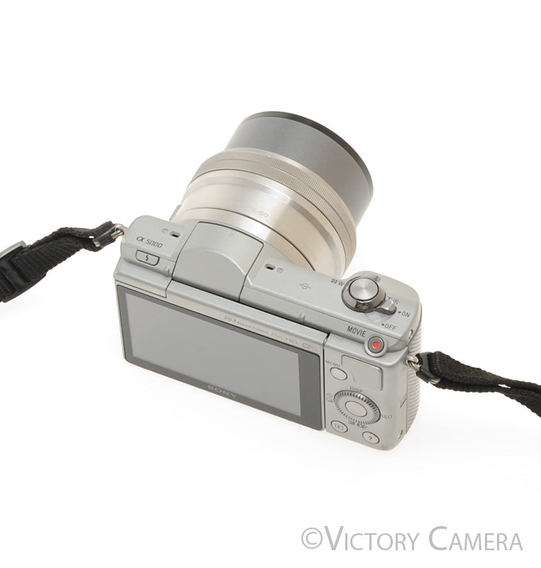 Sony a5000 20.1MP Chrome Digital Mirrorless Camera w/ 16-50mm Lens [EXC] - Victory Camera