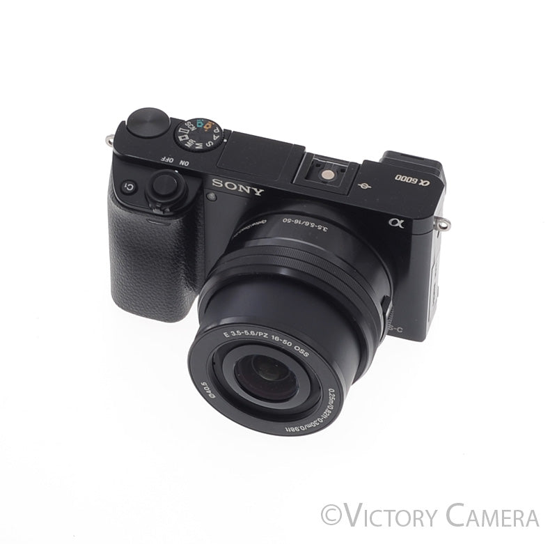 Sony a6000 24.3MP Black Mirrorless Camera Body w/ 16-50mm Lens [EXC] - Victory Camera