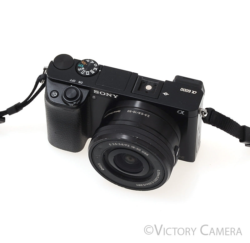Sony a6000 24.3MP Black Mirrorless Camera Body w/ 16-50mm Lens [EXC-] - Victory Camera