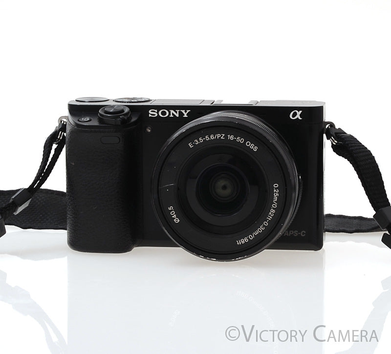 Sony a6000 24.3MP Black Mirrorless Camera Body w/ 16-50mm Lens [EXC-] - Victory Camera