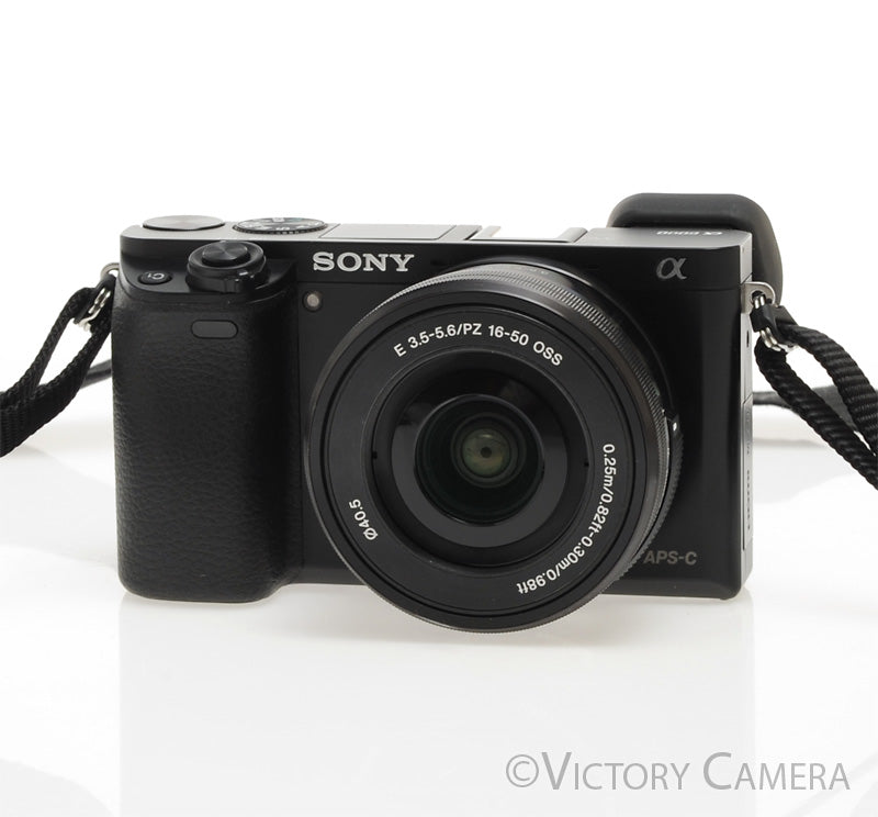 Sony a6000 24.3MP Black Mirrorless Camera Body w/ 16-50mm Lens [EXC] - Victory Camera