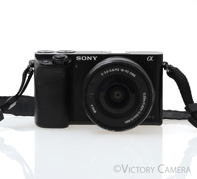 Sony a6000 24.3MP Black Mirrorless Camera Body w/ 16-50mm Lens [EXC-] - Victory Camera