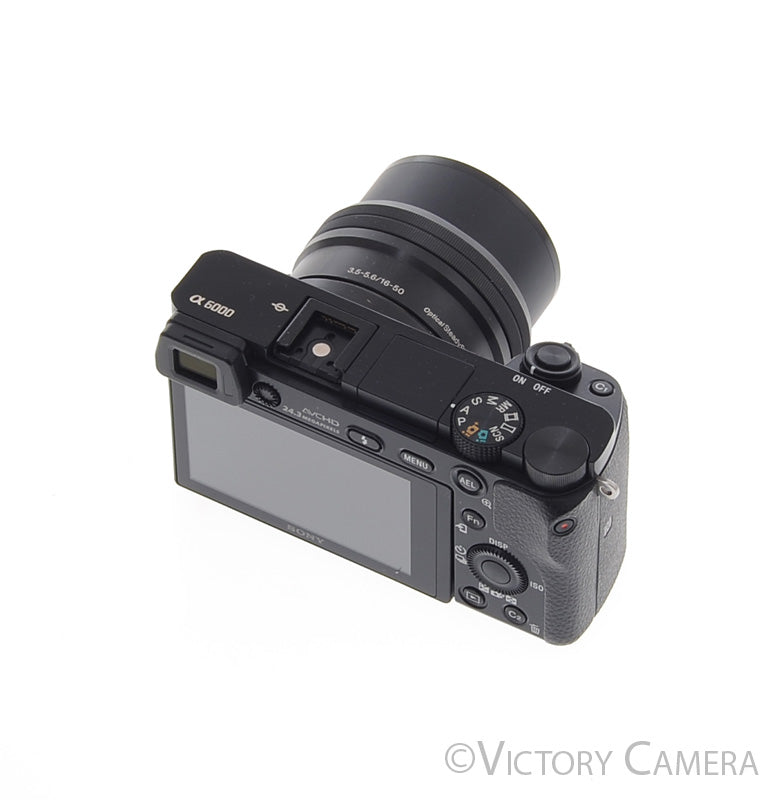 Sony a6000 24.3MP Black Mirrorless Camera Body w/ 16-50mm Lens [EXC] - Victory Camera