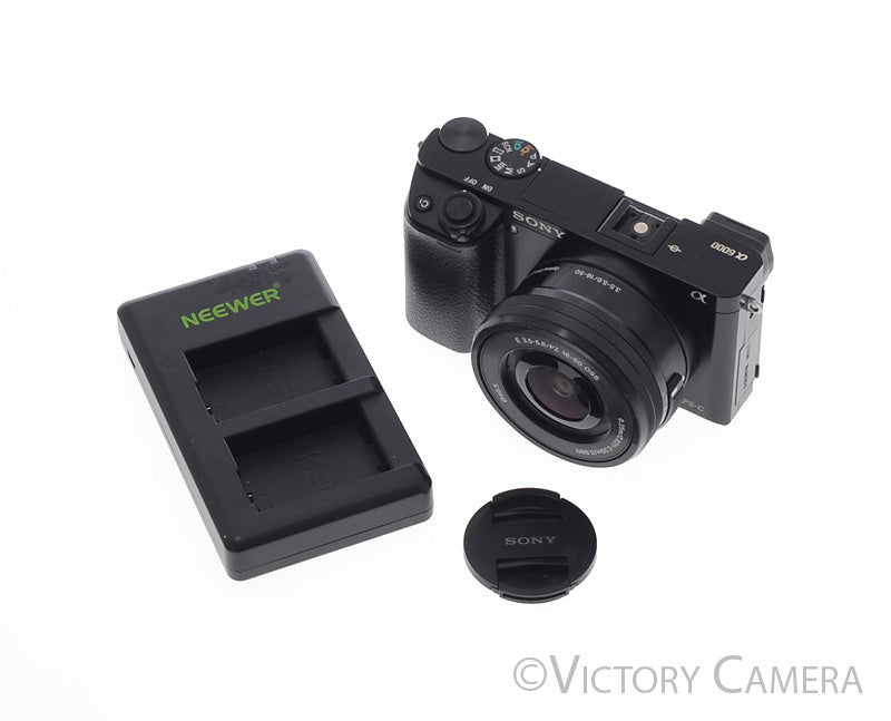 Sony a6000 24.3MP Black Mirrorless Camera Body w/ 16-50mm Lens [EXC] - Victory Camera