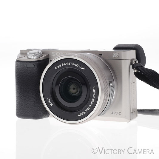 Sony a6000 24.3MP Chrome Mirrorless Camera Body w/ 16-50mm Lens [EXC] - Victory Camera