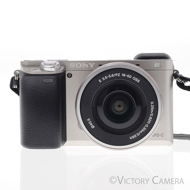 Sony a6000 24.3MP Chrome Mirrorless Camera Body w/ 16-50mm Lens [EXC] - Victory Camera