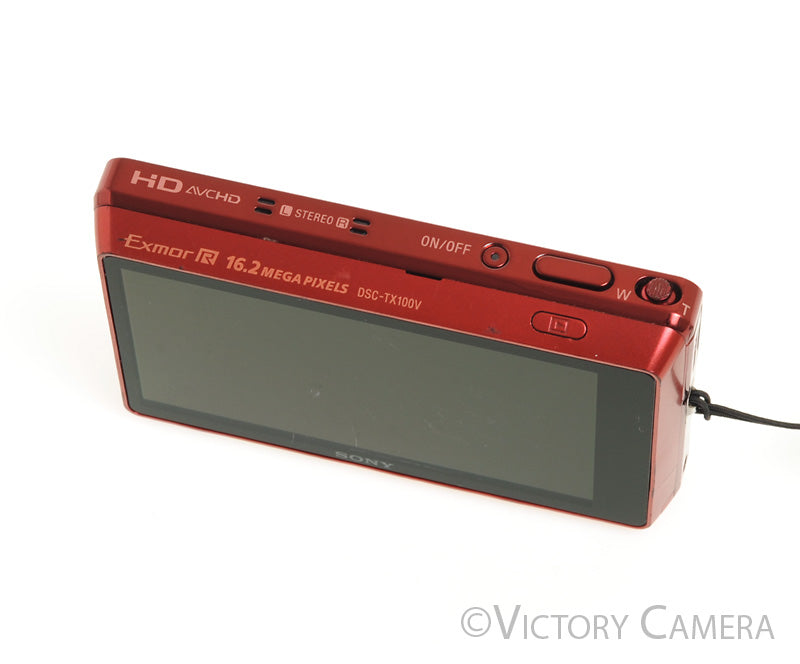 Sony Cyber-Shot DSC-TX100V Red 16.2MP Digital Point &amp; Shoot Camera [EXC-] - Victory Camera