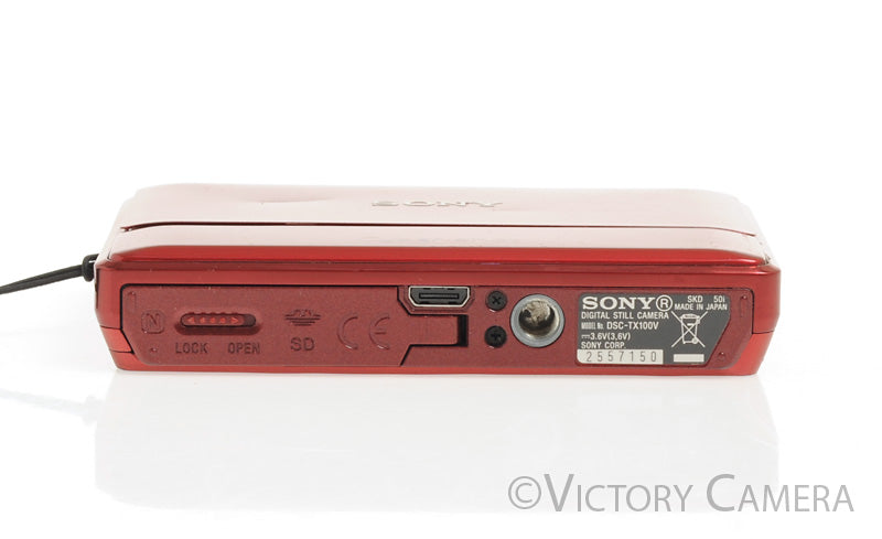 Sony Cyber-Shot DSC-TX100V Red 16.2MP Digital Point &amp; Shoot Camera [EXC-] - Victory Camera