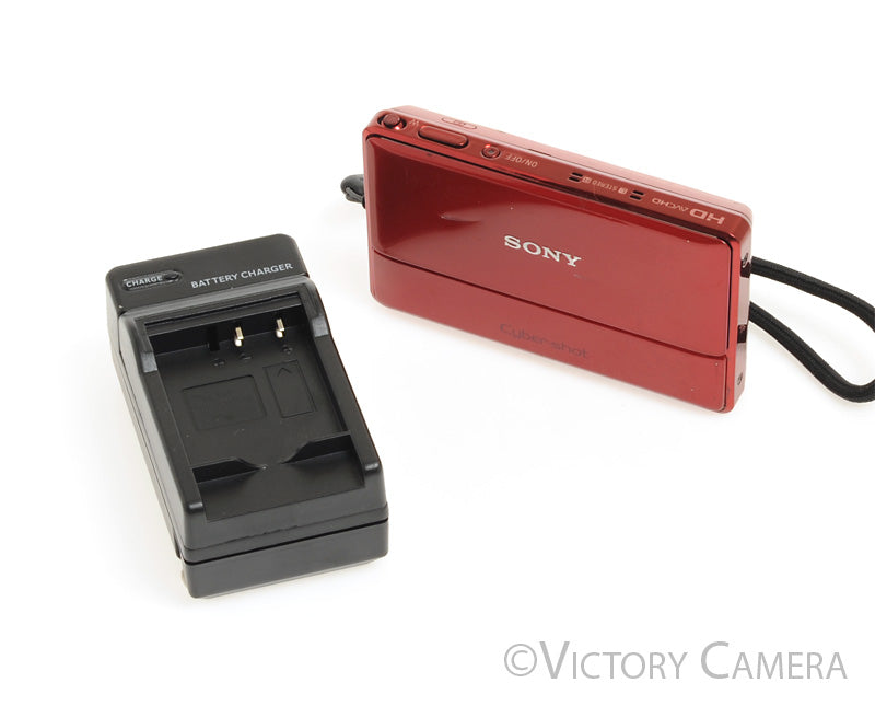 Sony Cyber-Shot DSC-TX100V Red 16.2MP Digital Point &amp; Shoot Camera [EXC-] - Victory Camera