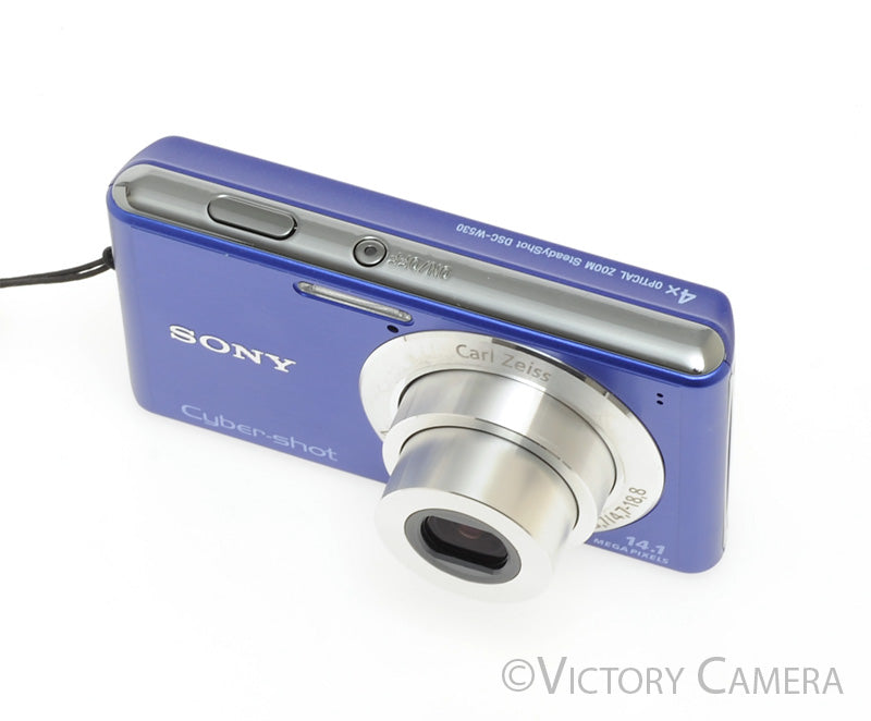 Sony CyberShot DSC-W530 Blue 14.1MP Digital Point &amp; Shoot Camera [EXC] - Victory Camera