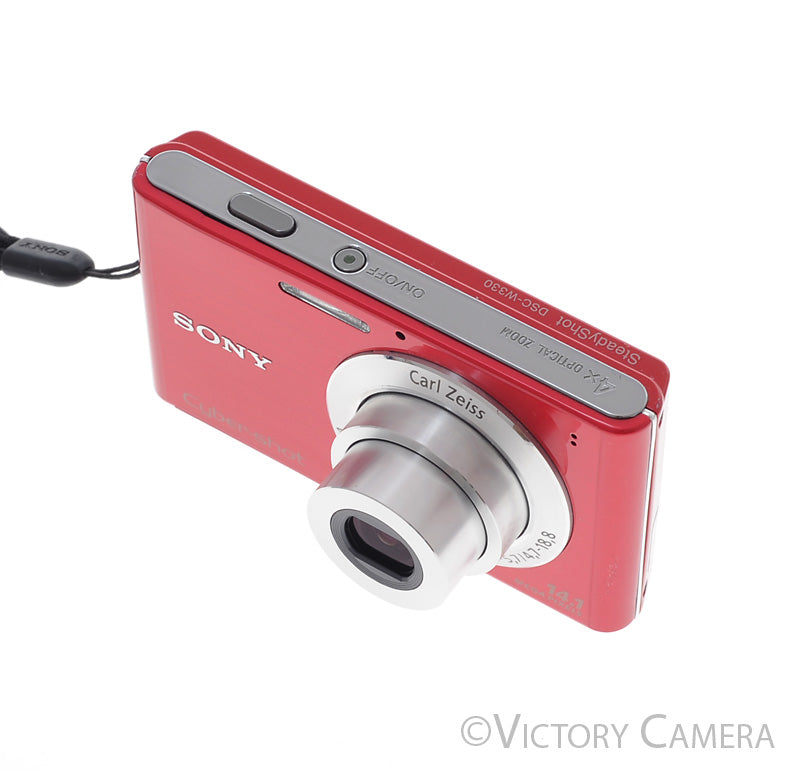 Sony CyberShot DSC-W330 Red 14.1MP Digital Point & Shoot Camera [EXC] - Victory Camera