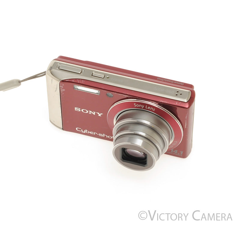 Sony DSC-W370 Red 14.1MP Compact Digital Camera w/ Battery &amp; Charger [EXC] - Victory Camera