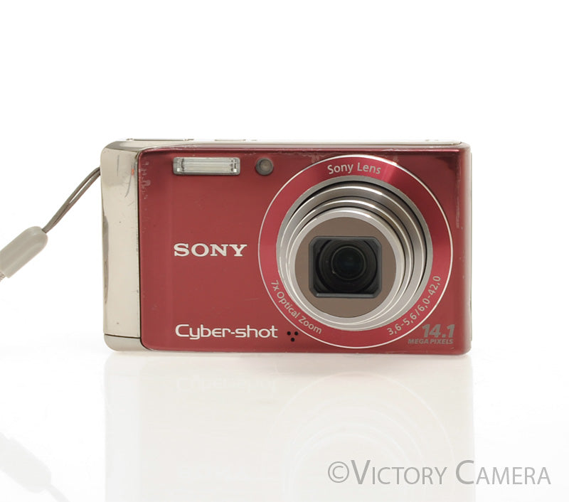Sony DSC-W370 Red 14.1MP Compact Digital Camera w/ Battery & Charger [EXC] - Victory Camera