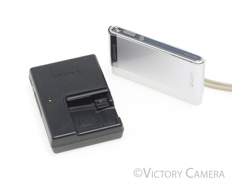 Sony Cyber-Shot DSC-T90 Silver 12.1MP Digital Point &amp; Shoot Camera [EXC] - Victory Camera
