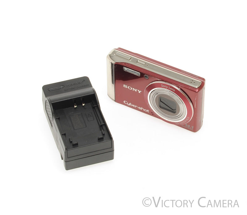 Sony DSC-W370 Red 14.1MP Compact Digital Camera w/ Battery &amp; Charger [EXC] - Victory Camera