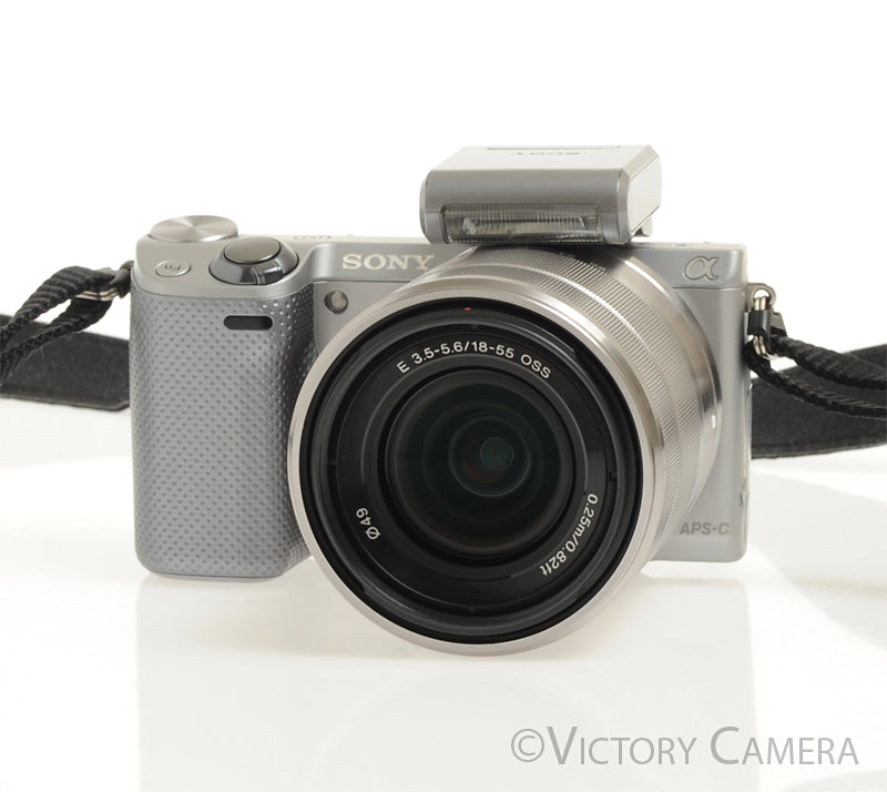 Sony NEX-5R 16.1MP Mirrorless Camera w/ 18-55mm Lens &amp; Flash [EXC-] - Victory Camera