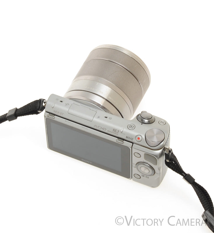 Sony NEX-5T Chrome 16.1MP Digital Mirrorless Camera w/ 16-50mm Lens [EXC] - Victory Camera