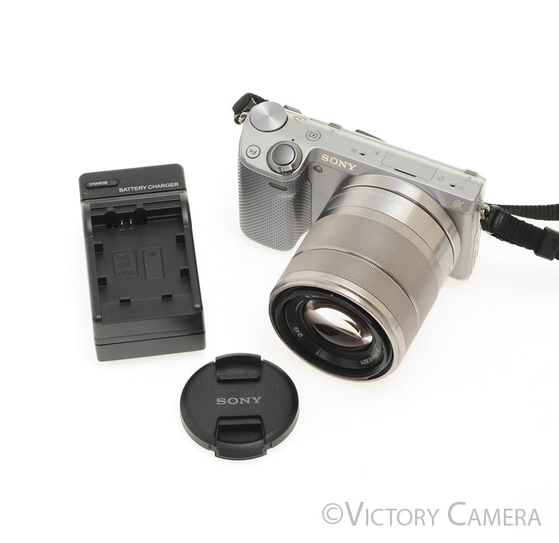 Sony NEX-5T Chrome 16.1MP Digital Mirrorless Camera w/ 16-50mm Lens [EXC] - Victory Camera