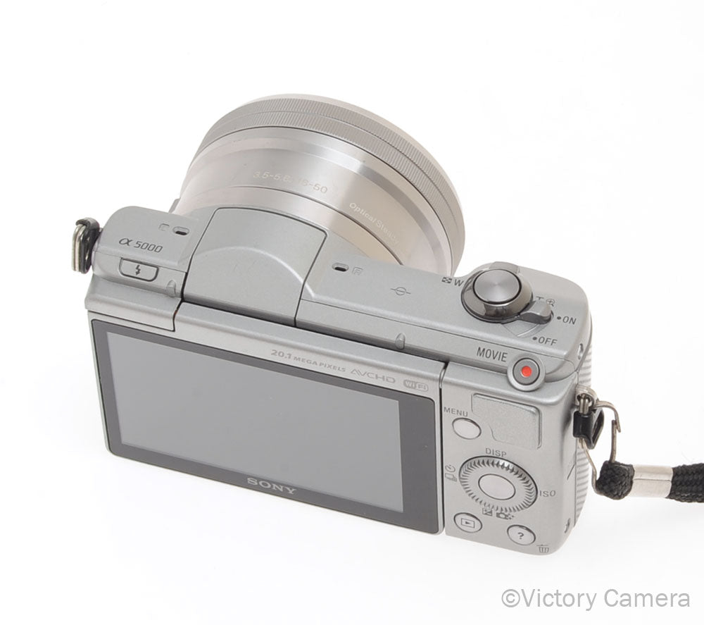 Sony a5000 20.1MP Chrome Digital Mirrorless Camera w/ 16-50mm Lens [EXC+] - Victory Camera