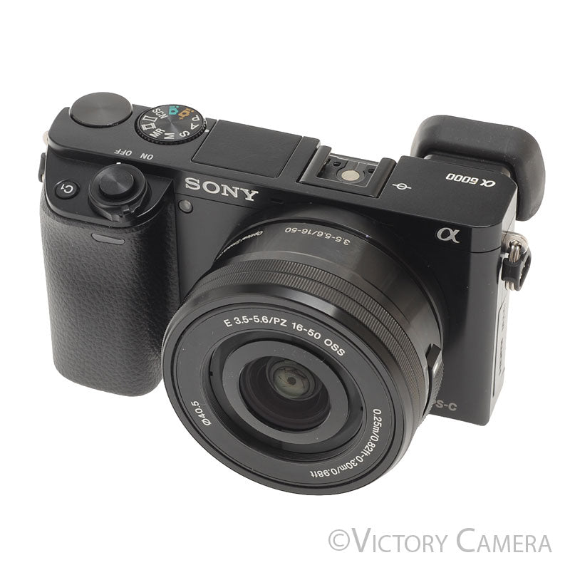 Sony a6000 24.3MP Black Mirrorless Camera Body w/ 16-50mm Lens [EXC] - Victory Camera