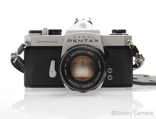 Pentax Spotmatic Chrome 35mm Camera w/ 55mm f1.8 Lens -No Meter- [EXC-] - Victory Camera