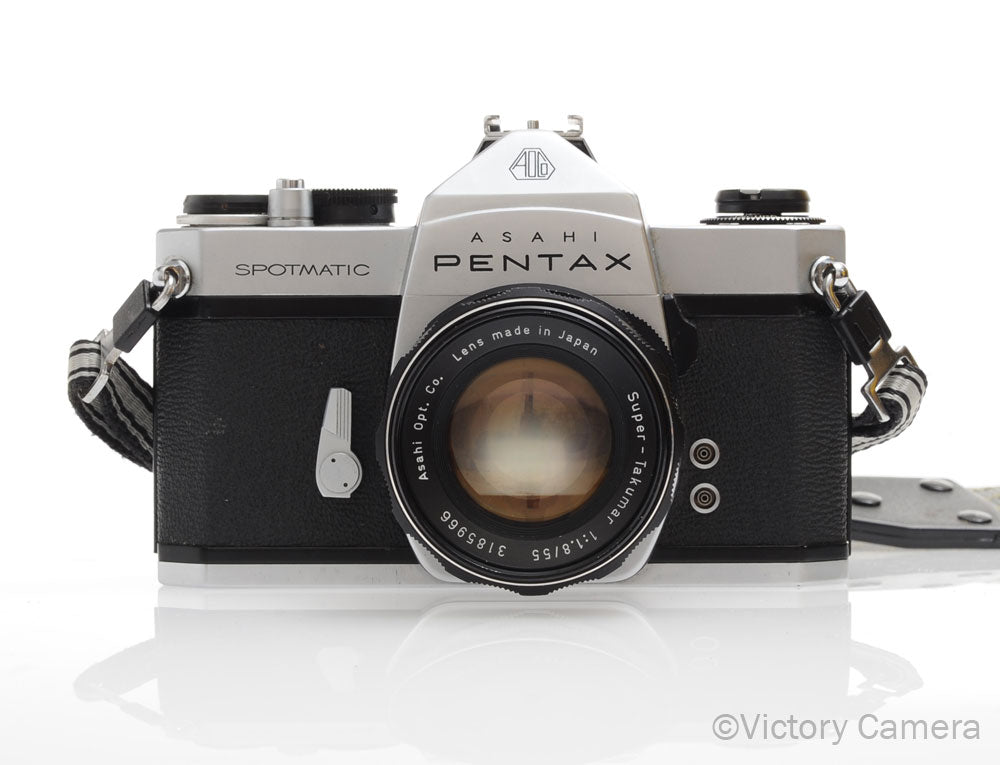 Pentax Spotmatic Chrome 35mm Camera w/ 55mm f1.8 Lens -No Meter- [EXC-] - Victory Camera