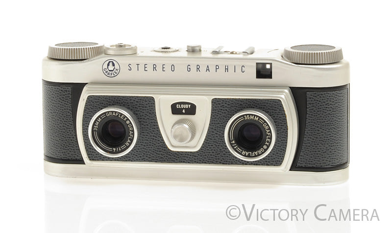 Vintage Graflex Stereo Graphic 35mm 3D Film Camera w/ Case  [EXC] - Victory Camera