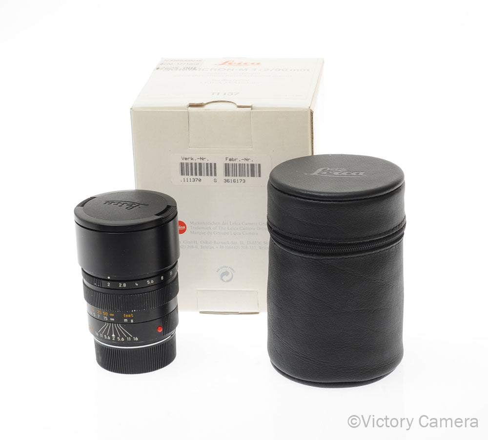 Leica 90mm f2 V2 Summicron-M 11137 Black M Mount Prime Lens  [EXC] - Victory Camera