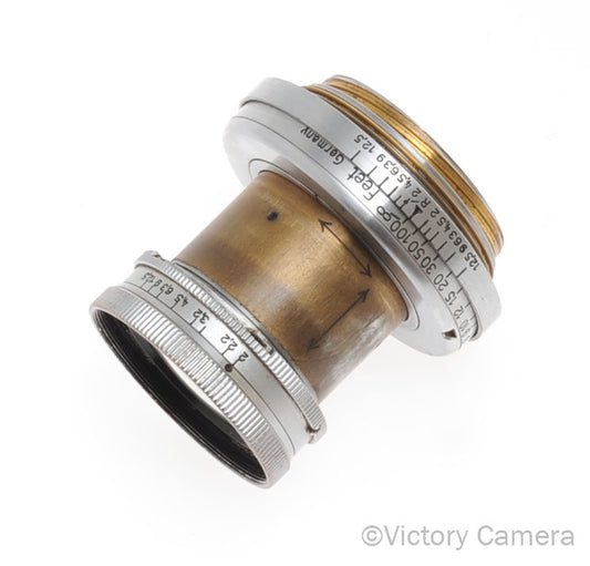 Leica Summar 5cm 50mm f2  LTM L39 Screw Mount Uncoated Lens (feet) [GOOD] - Victory Camera