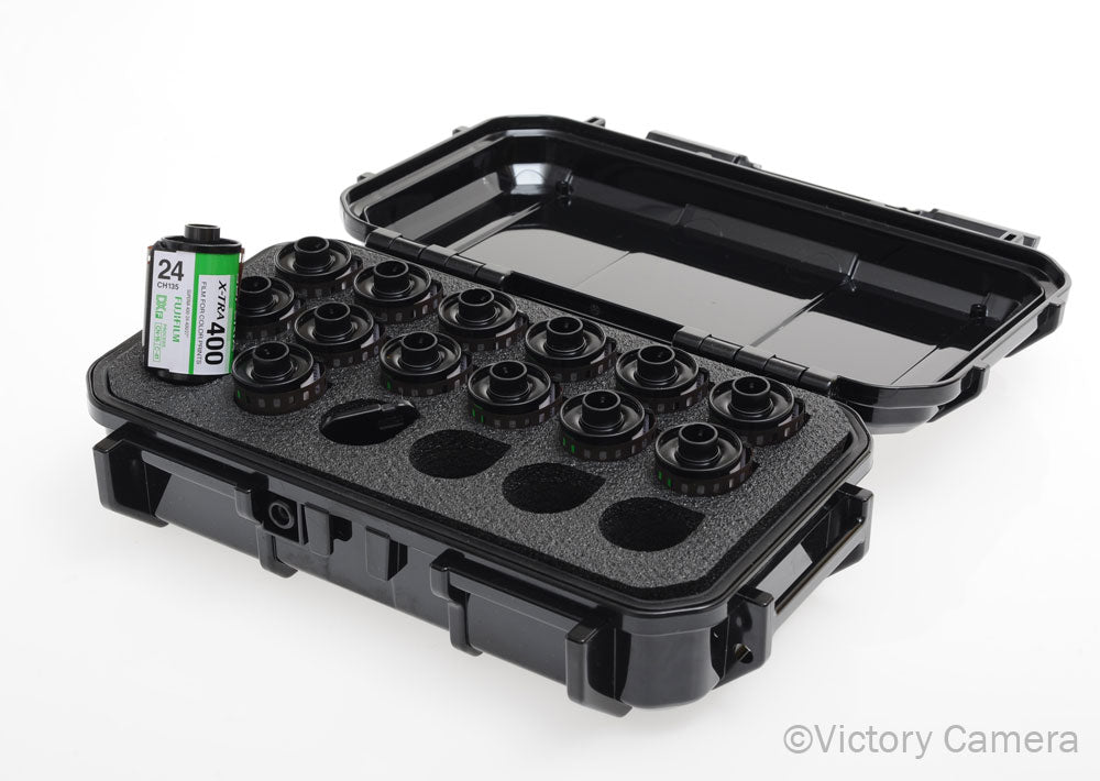 Evergreen Black Film Storage Case w/ 14 Rolls of Fujifilm Superia 35mm [EXC] - Victory Camera