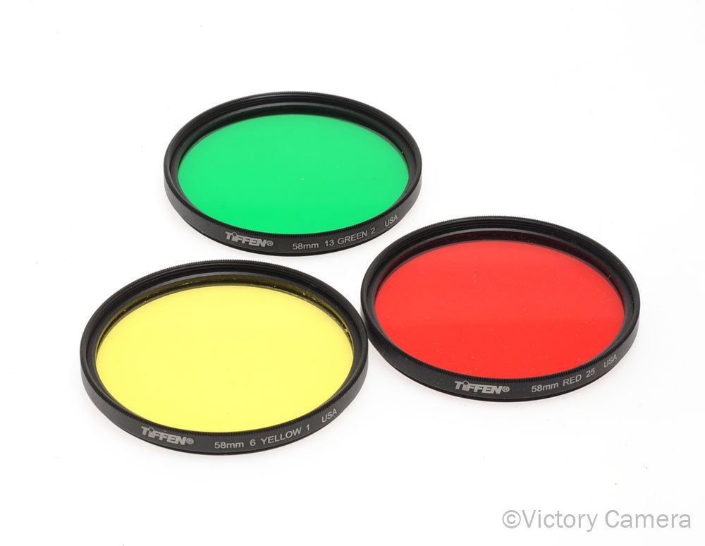 Tiffen Red Yellow Green 58mm Black & White Filter Kit with Case [MINT-] - Victory Camera