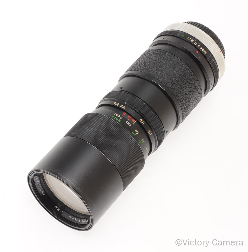 Vivitar Auto 85-205  mm f3.8 Telephoto Zoom Lens for Canon FD [EXC] - Victory Camera