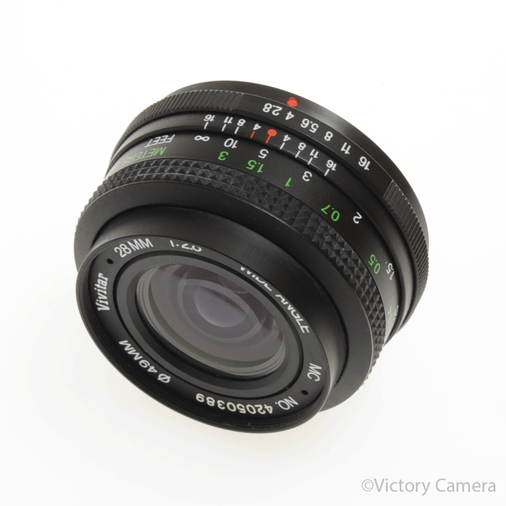 Vivitar 28mm f2.8 MC Wide Angle Lens for Pentax K Mount [EXC] - Victory Camera