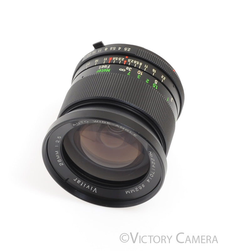 Vivitar 28mm F2.5 Auto Wide-Angle Prime Lens for Minolta Manual Focus -Clean-