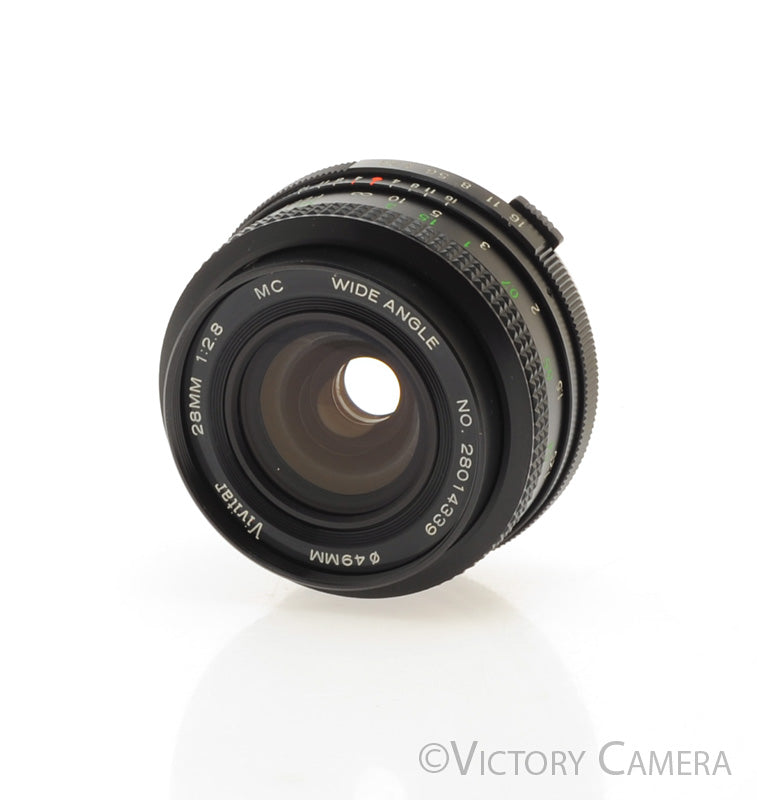 Vivitar 28mm f2.8 MC Wide Angle Lens for Olympus OM [EXC+] - Victory Camera
