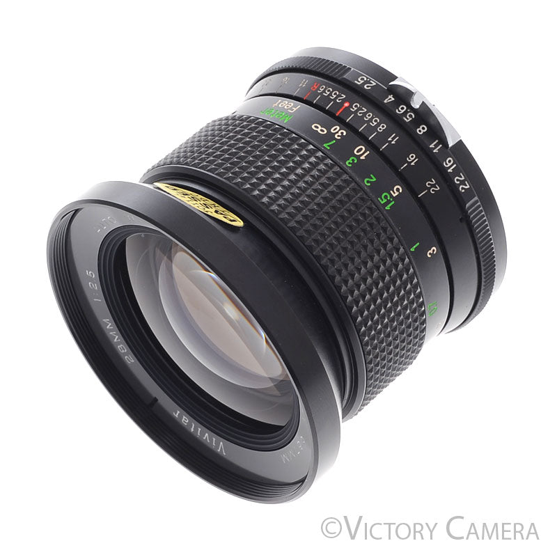 Vivitar 28mm f2.5 Auto Wide-Angle Prime Lens for Nikon Non-AI [EXC+]