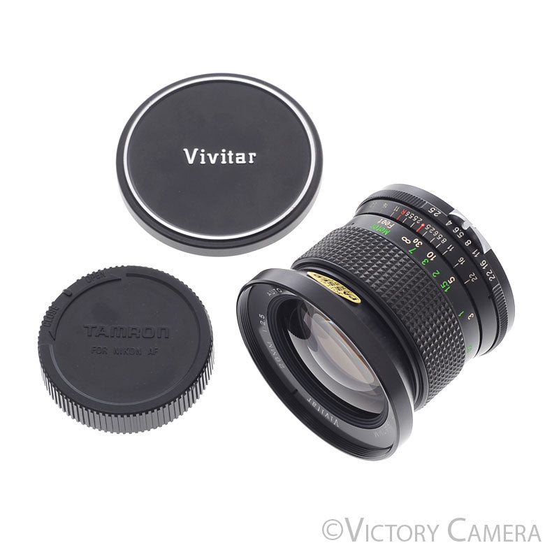 Vivitar 28mm f2.5 Auto Wide-Angle Prime Lens for Nikon Non-AI [EXC+]