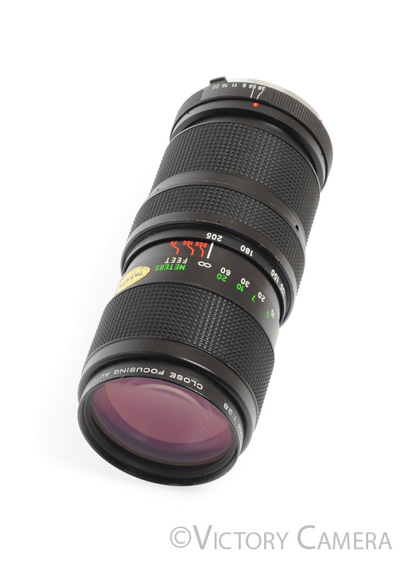 Vivitar 75-205mm f3.8 Close Focusing Macro Telephoto Zoom Lens for Minolta - Victory Camera