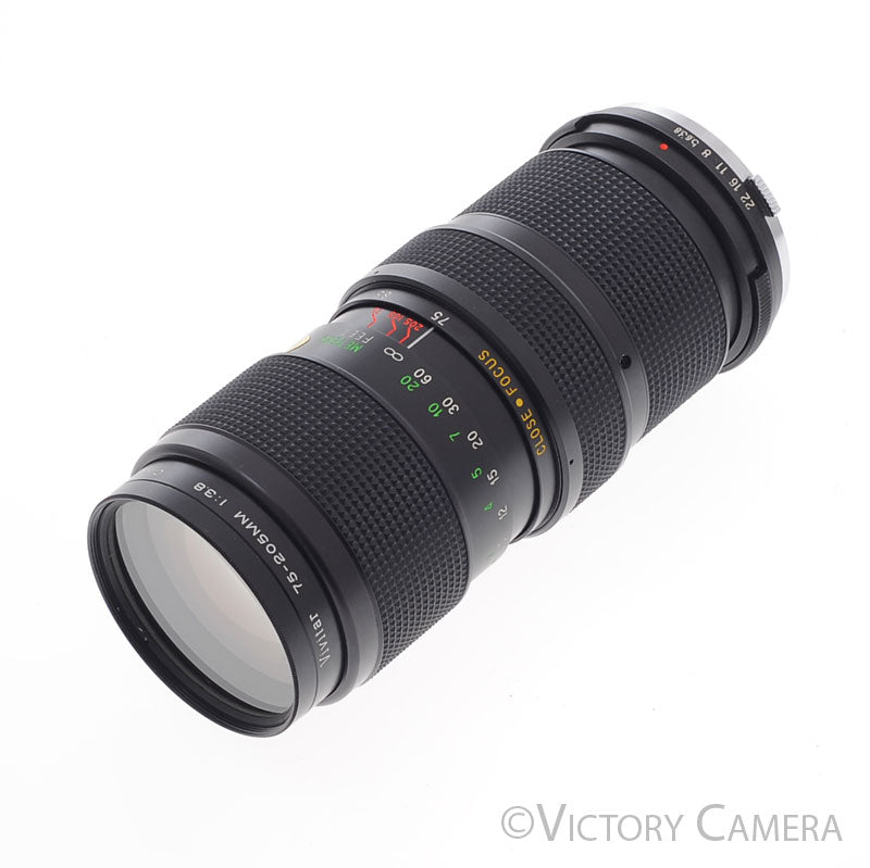 Vivitar 75-205mm f3.8 Telephoto Zoom Lens for Olympus OM w/ Shade [EXC+] - Victory Camera