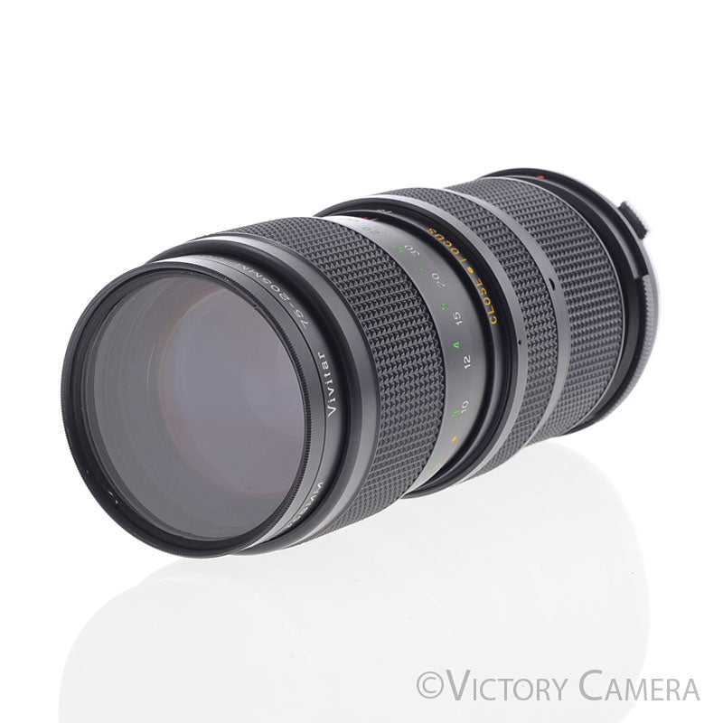 Vivitar 75-205mm f3.8 Telephoto Zoom Lens for Olympus OM w/ Shade [EXC+] - Victory Camera