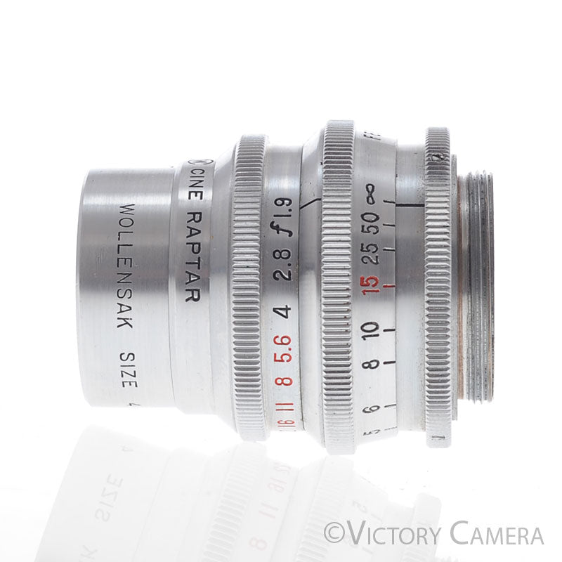 Wollensak 1" (25mm) f1.9 Cine Raptar Lens for C Mount 16mm w/ Finder - Victory Camera
