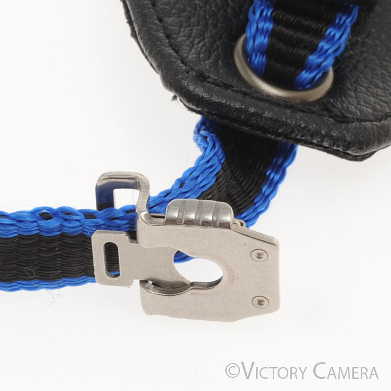Mamiya 645 Super / Pro / TL Black & Blue Wrist Strap w/ QR Connector - Victory Camera