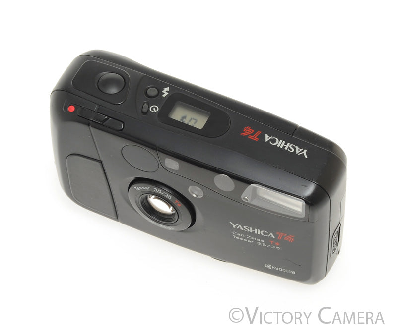 Yashica T4 Black 35mm Film Point &amp; Shoot w/ Zeiss 35mm f3.5 T* Lens [EXC] - Victory Camera