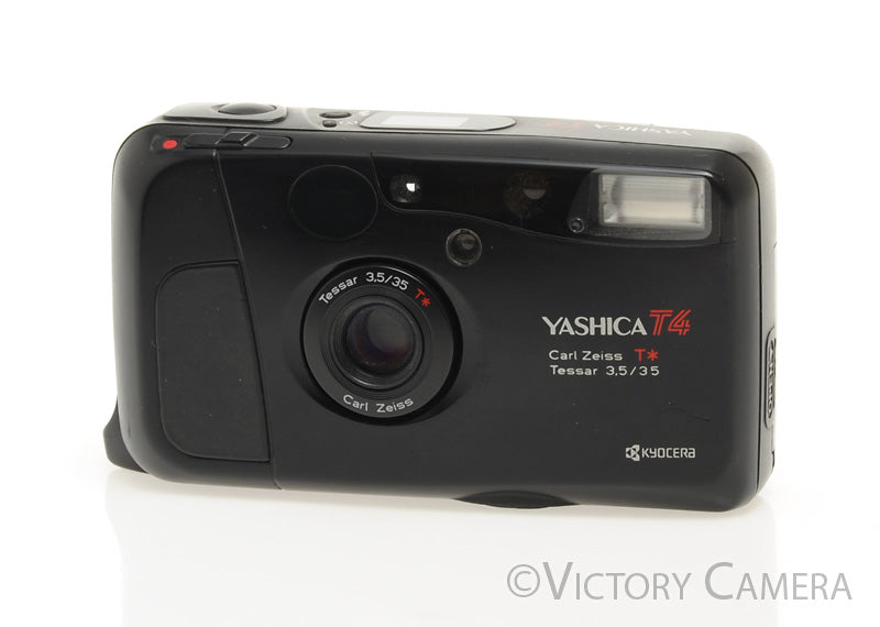 Yashica T4 Black 35mm Film Point &amp; Shoot w/ Zeiss 35mm f3.5 T* Lens [EXC] - Victory Camera